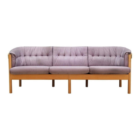 Image 1 of Vintage Lilac velour sofa, Denmark 1970s