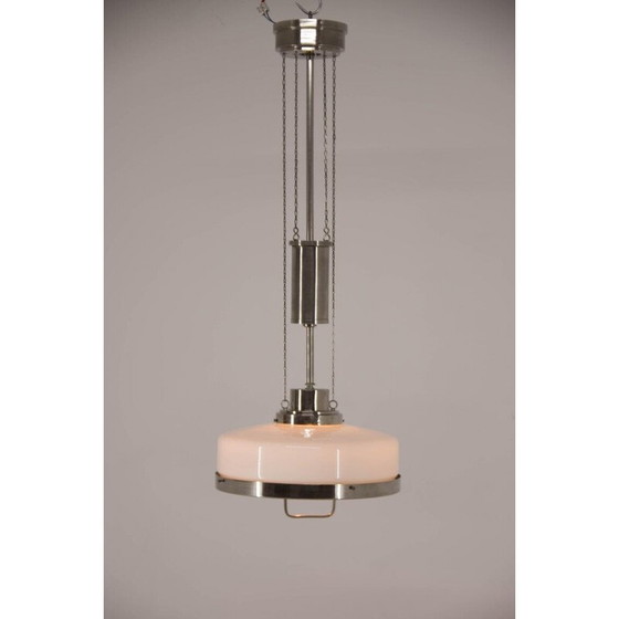 Image 1 of Vintage Art Nouveau adjustable nickel-plated pendant lamp by Franta Anyz, 1920s