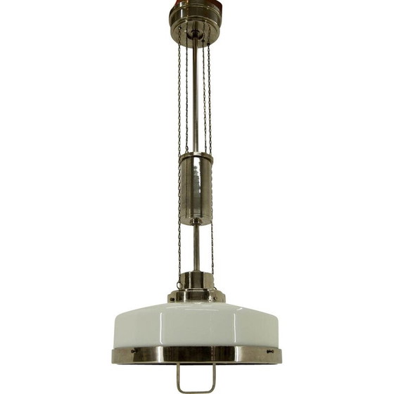 Image 1 of Vintage Art Nouveau adjustable nickel-plated pendant lamp by Franta Anyz, 1920s