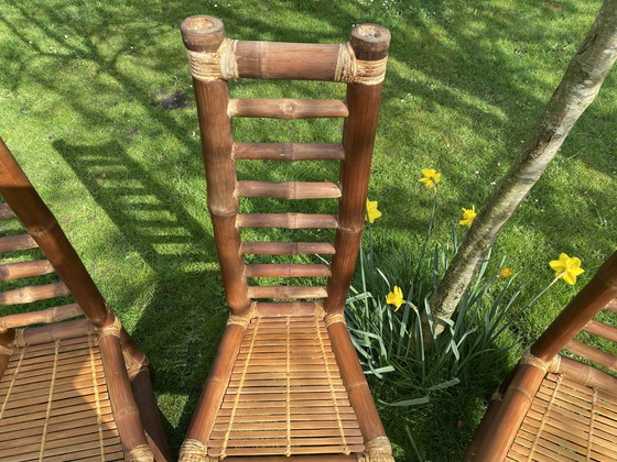 Image 1 of 4x Vintage bamboo chairs