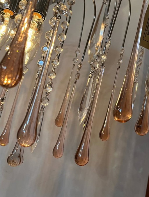 Lampadario a goccia di Murano, lampada a sospensione vintage 