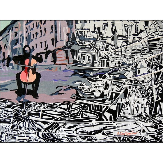 Image 1 of Vintage acrylic on canvas "Kharkiv... Devastation" by Alain Carpentier, 2022