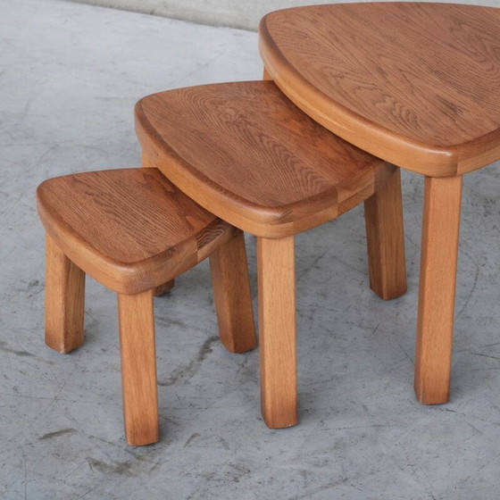 Image 1 of Oakwood mid-century nesting tables, 1970s