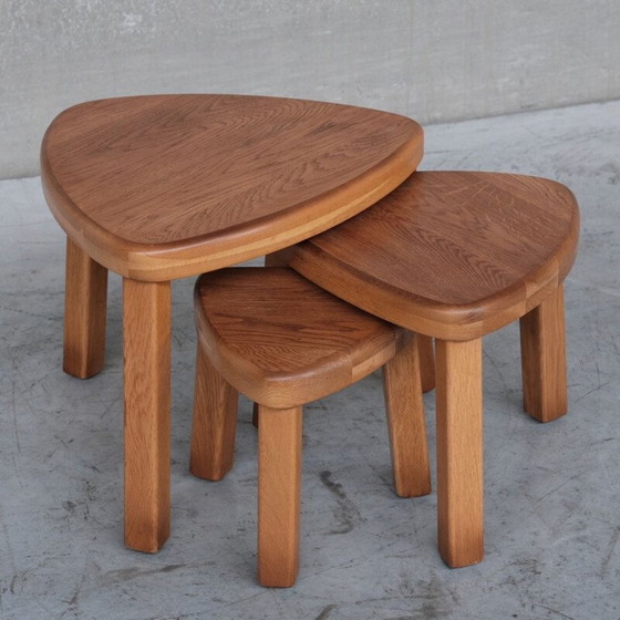 Image 1 of Oakwood mid-century nesting tables, 1970s