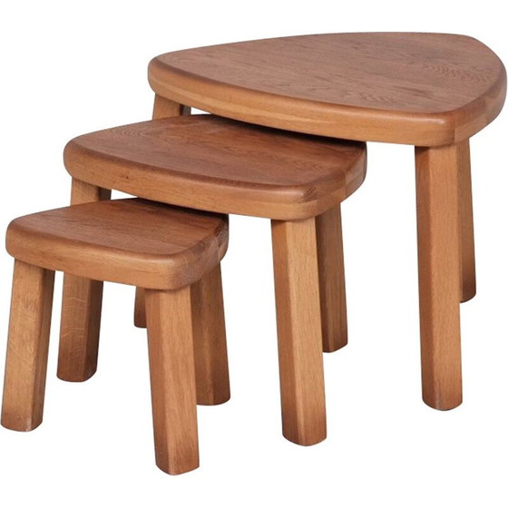 Image 1 of Oakwood mid-century nesting tables, 1970s