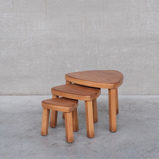 Image 1 of Oakwood mid-century nesting tables, 1970s