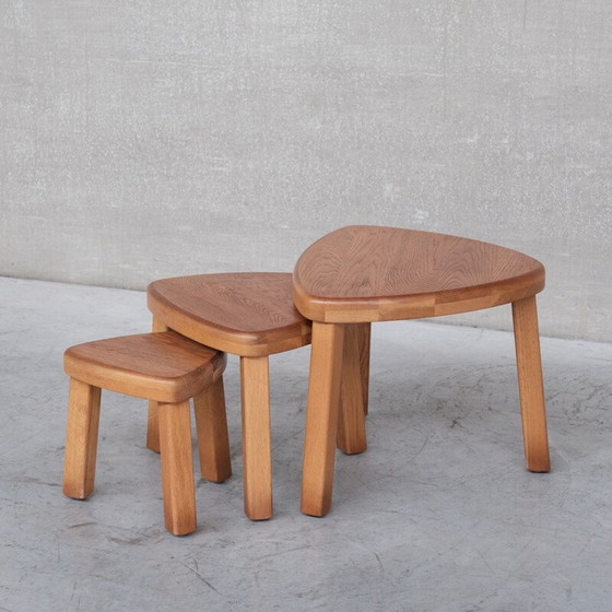 Image 1 of Oakwood mid-century nesting tables, 1970s