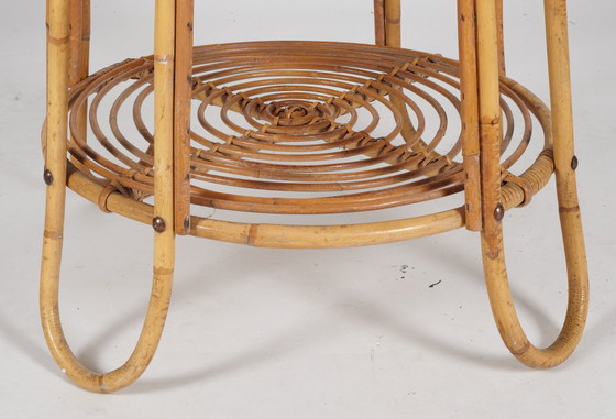 Image 1 of Tavolino laterale in rattan vintage