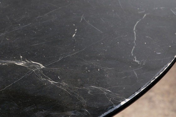 Image 1 of Vintage Oval Black Marble Dining Table, Italian Design From The 1970s