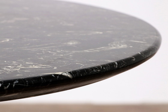 Image 1 of Vintage Oval Black Marble Dining Table, Italian Design From The 1970s