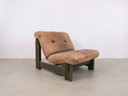 2X-Set Vintage Brutalist Leather Lounge Chair Midcentury