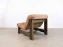 2X-Set Vintage Brutalist Leather Lounge Chair Midcentury