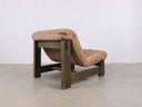2X-Set Vintage Brutalist Leather Lounge Chair Midcentury