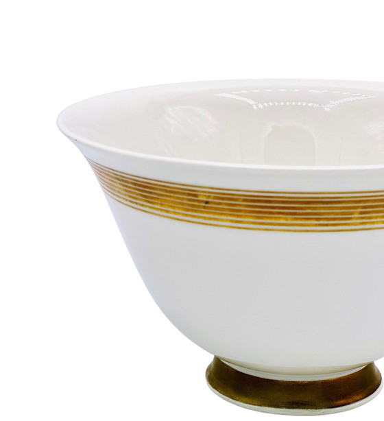 Image 1 of Ciotola/vaso in porcellana Forma Hallesche Design: Marguerite Friedländer-Wildenha Decoro 'Goldring': Trude Petri, Kpm B