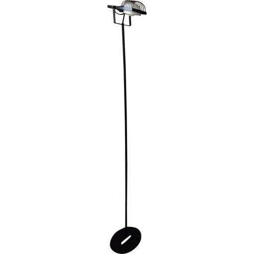 Vintage "Sintesi Terra" floor lamp in black lacquered metal by Ernesto Gismondi, 1970