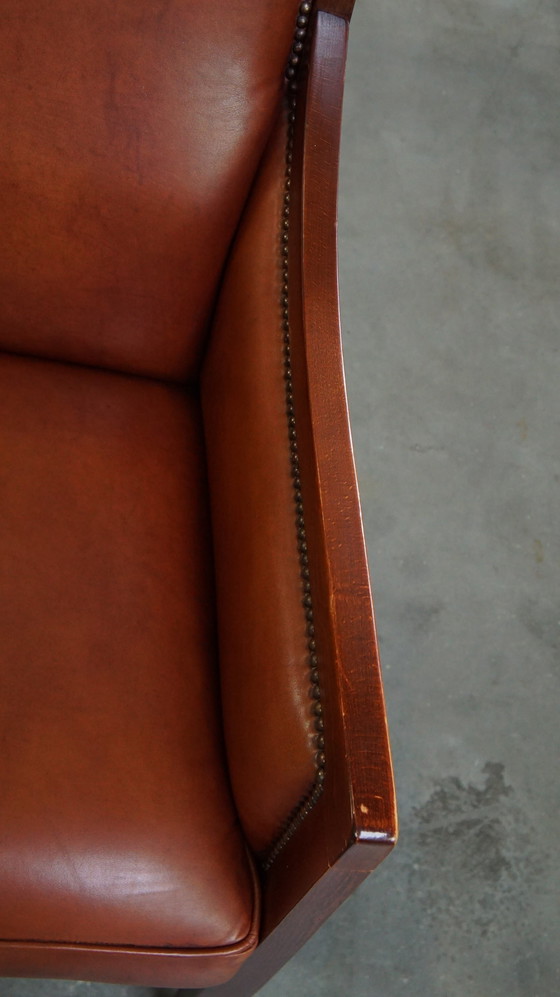 Image 1 of 2 X Beef Leather Art Deco Design Armchair