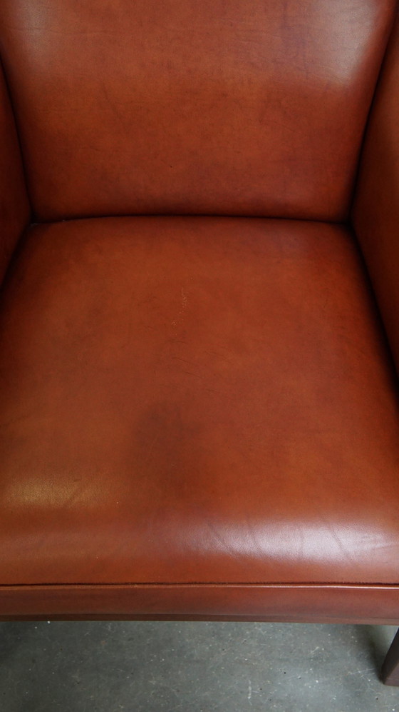 Image 1 of 2 X Beef Leather Art Deco Design Armchair