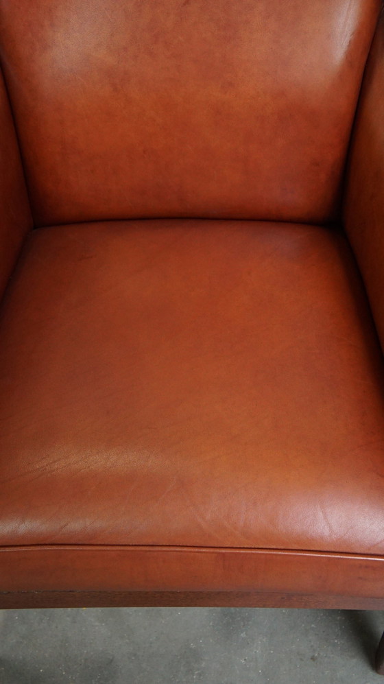 Image 1 of 2 X Beef Leather Art Deco Design Armchair