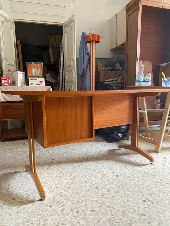Image 1 of Scrivania vintage italiana in teak e ciliegio, anni '60