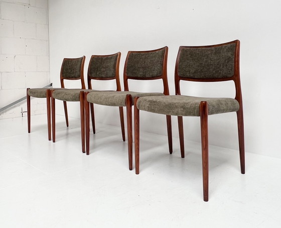 Image 1 of Unique Set (4) Niels Möller Model 80 Chairs, 1960'S