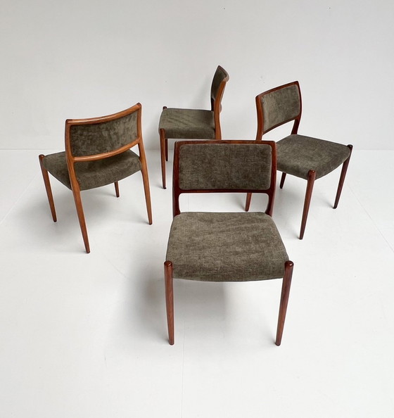 Image 1 of Unique Set (4) Niels Möller Model 80 Chairs, 1960'S