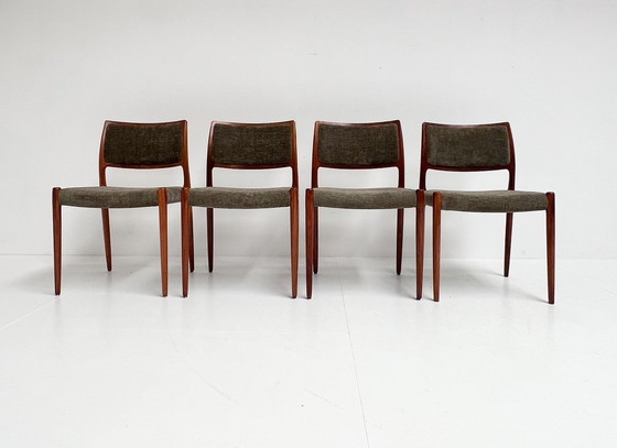 Image 1 of Unique Set (4) Niels Möller Model 80 Chairs, 1960'S