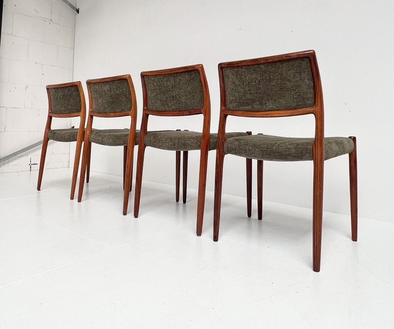 Image 1 of Unique Set (4) Niels Möller Model 80 Chairs, 1960'S