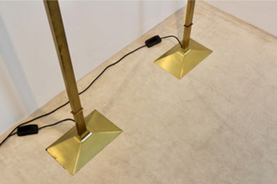 Image 1 of Brass Italian Uplighter Floor Lamps