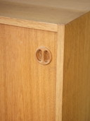 Sliding door cabinet dresser oak Danish vintage