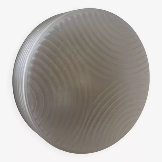 Image 1 of Vintage wall lamp in pressed sandblasted glass, France 1960