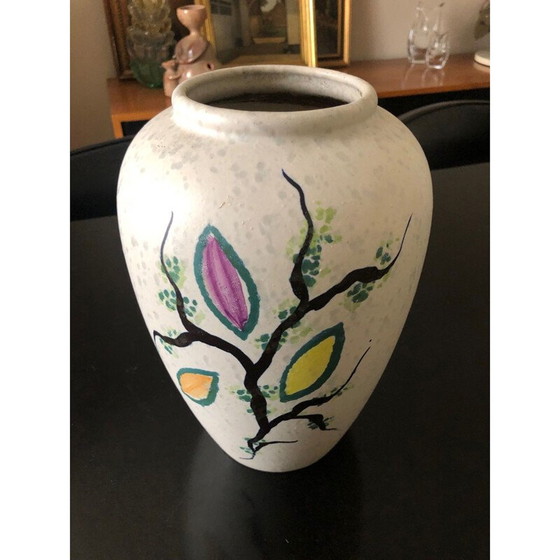 Image 1 of Vintage vase with leaf design, 1950