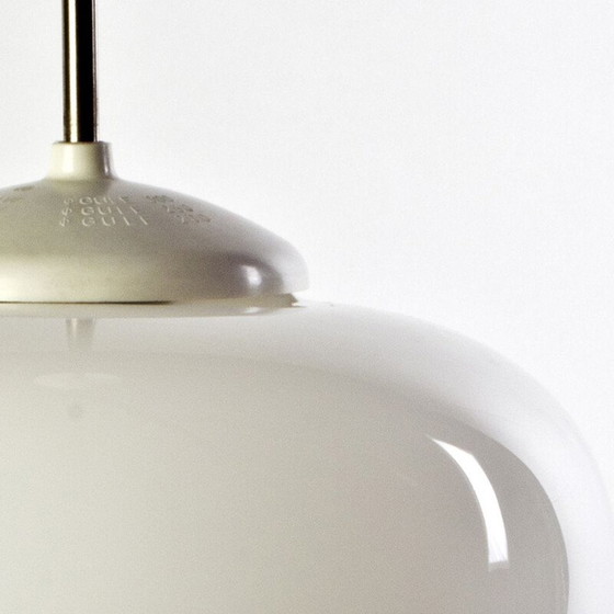 Image 1 of Vintage white opal glass suspension, Czechoslovakia 1960