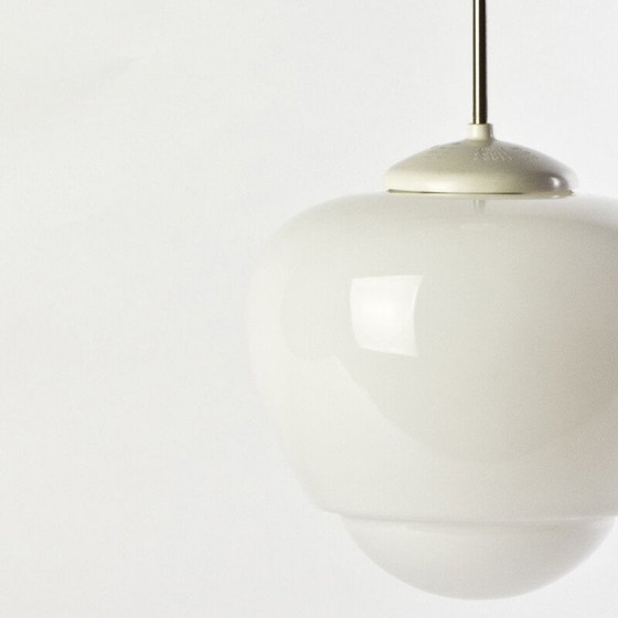Image 1 of Vintage white opal glass suspension, Czechoslovakia 1960