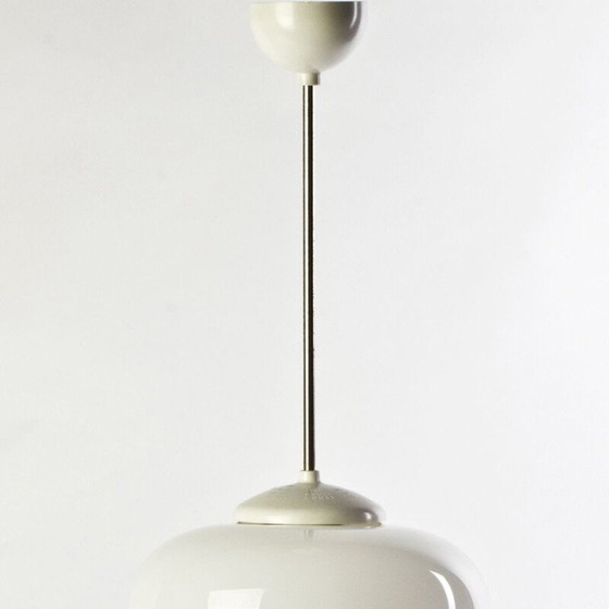 Image 1 of Vintage white opal glass suspension, Czechoslovakia 1960
