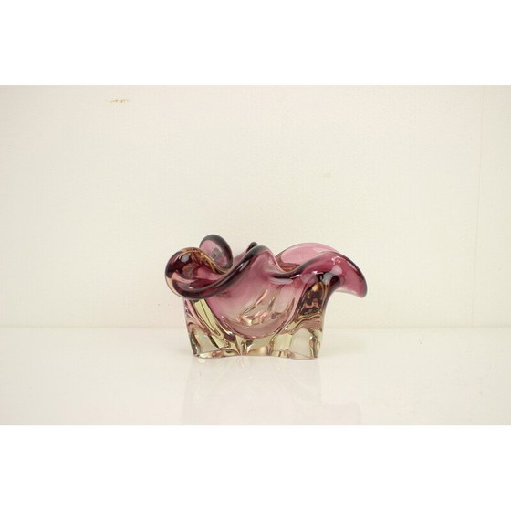 Image 1 of Vintage glass ashtray by Josef Hospodka for Chribska Glassworks, Czechoslovakia 1960