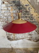 Grande lampada a sospensione vintage color bordeaux e oro, stile scandinavo