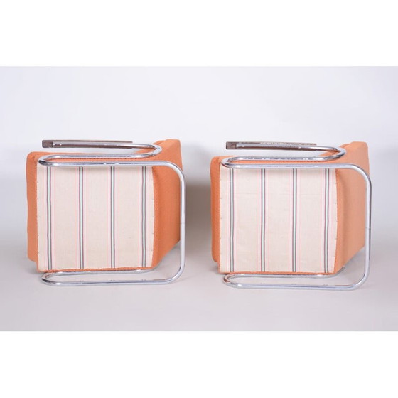 Image 1 of Pair of vintage orange Bauhaus armchairs by Marcel Breuer for Mucke Melder, 1930s