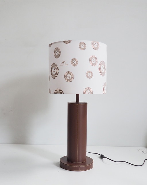  Leather Table Lamp/ Shadow Fornasetti Fabric