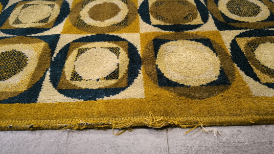 Image 1 of Vintage Vasarely-Style Op Art Carpet, 1970S