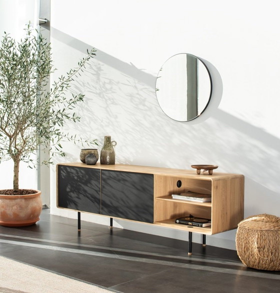 Image 1 of Gazzda Fina Sideboard/TV Furniture In Natural Oak And Black