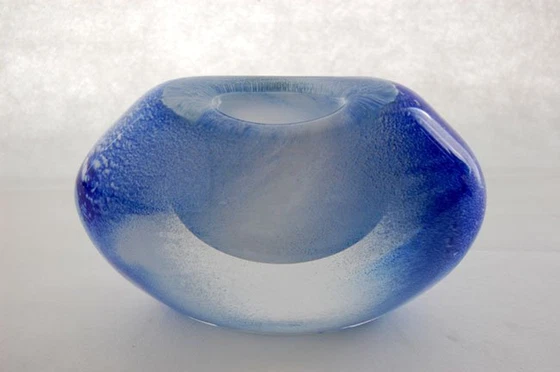 Image 1 of Winter In Icy Blue Skay | 3 Dimentional Glass  Object