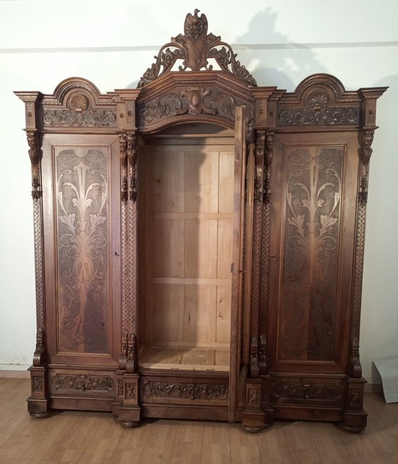 Image 1 of Antique Renaissance Style Wardrobe, 1890S