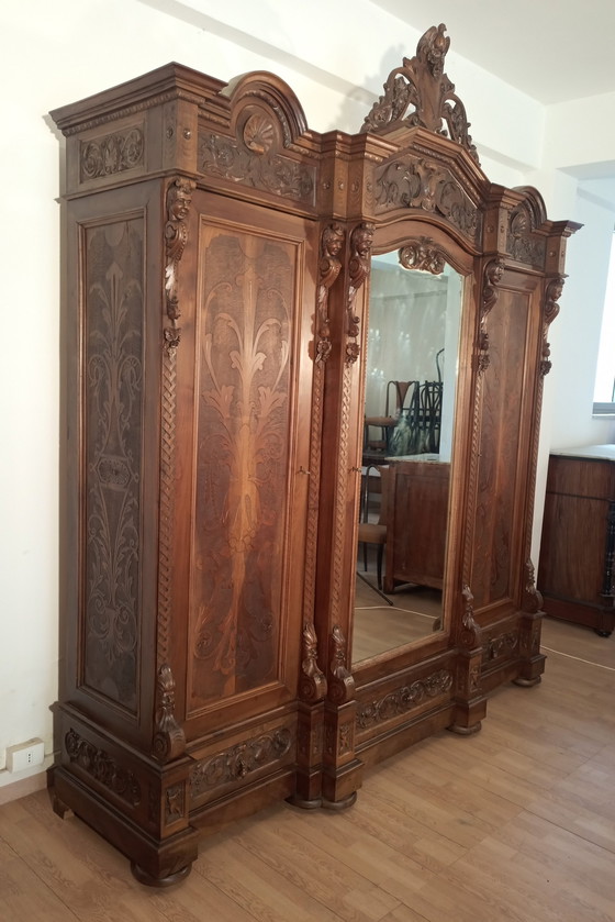 Image 1 of Antique Renaissance Style Wardrobe, 1890S