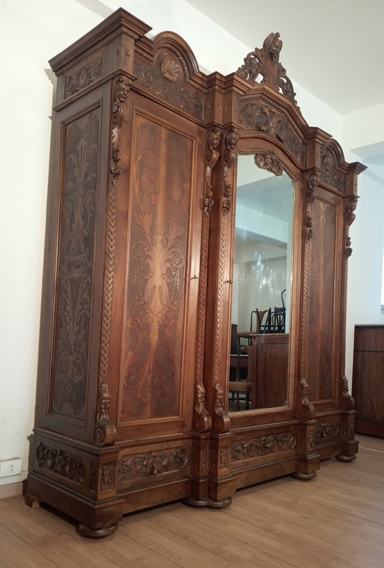 Image 1 of Antique Renaissance Style Wardrobe, 1890S