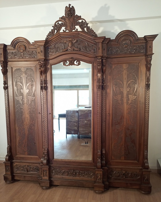 Image 1 of Antique Renaissance Style Wardrobe, 1890S