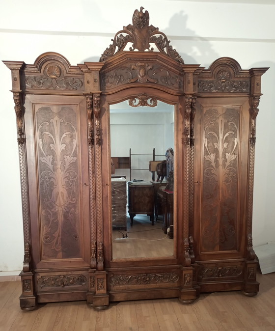 Image 1 of Antique Renaissance Style Wardrobe, 1890S