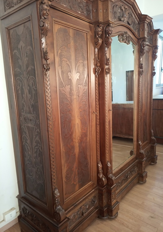 Image 1 of Antique Renaissance Style Wardrobe, 1890S