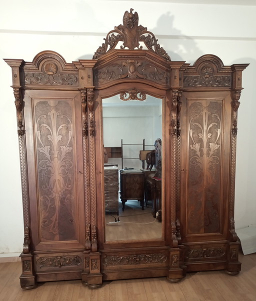 Antique Renaissance Style Wardrobe, 1890S