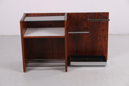 Vintage wall unit with shoe rack and umbrella stand from the 1960s