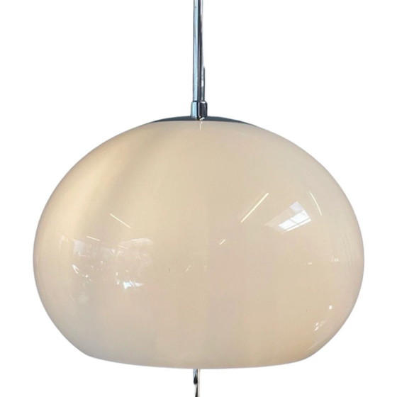 Image 1 of Gepo - floor lamp - Space Age - Mushroom lamp - White acrylic shade and chromed base